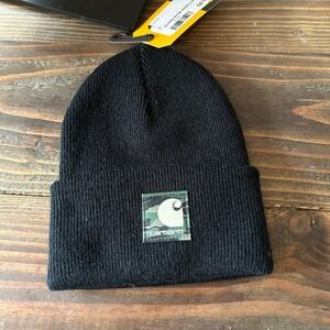 Carhartt TODDLER Beanie Hat Acrylic Winter Pull On Knit Cap black NWT camo logo